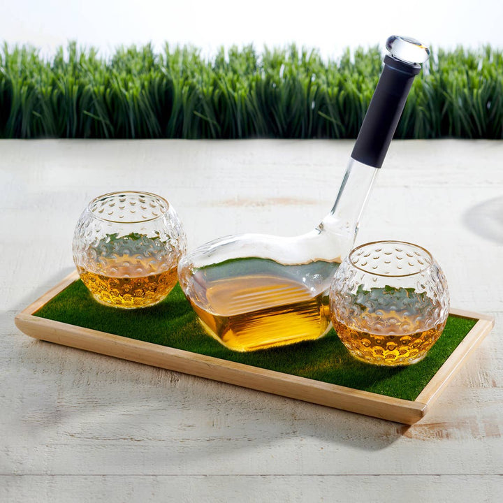 Golf Decanter & Set of Two Glasses - Christmas Gifts for Him - A Taste of Kentucky
