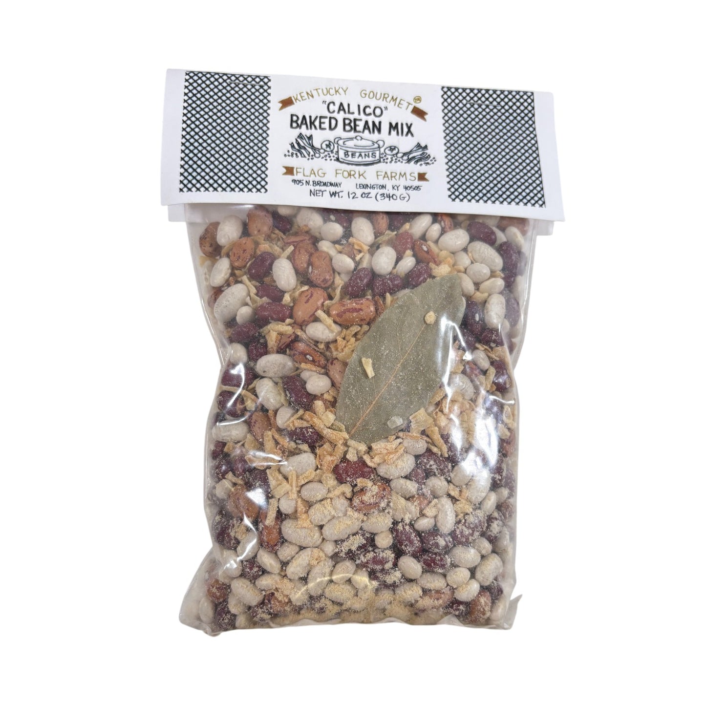 Bag of Calico Baked Bean Mix with visible label on a white background