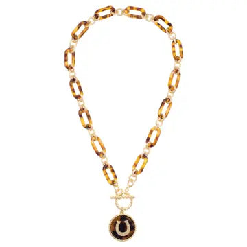 Tortoise Equestrian Style Jewelry - Earrings & Necklace
