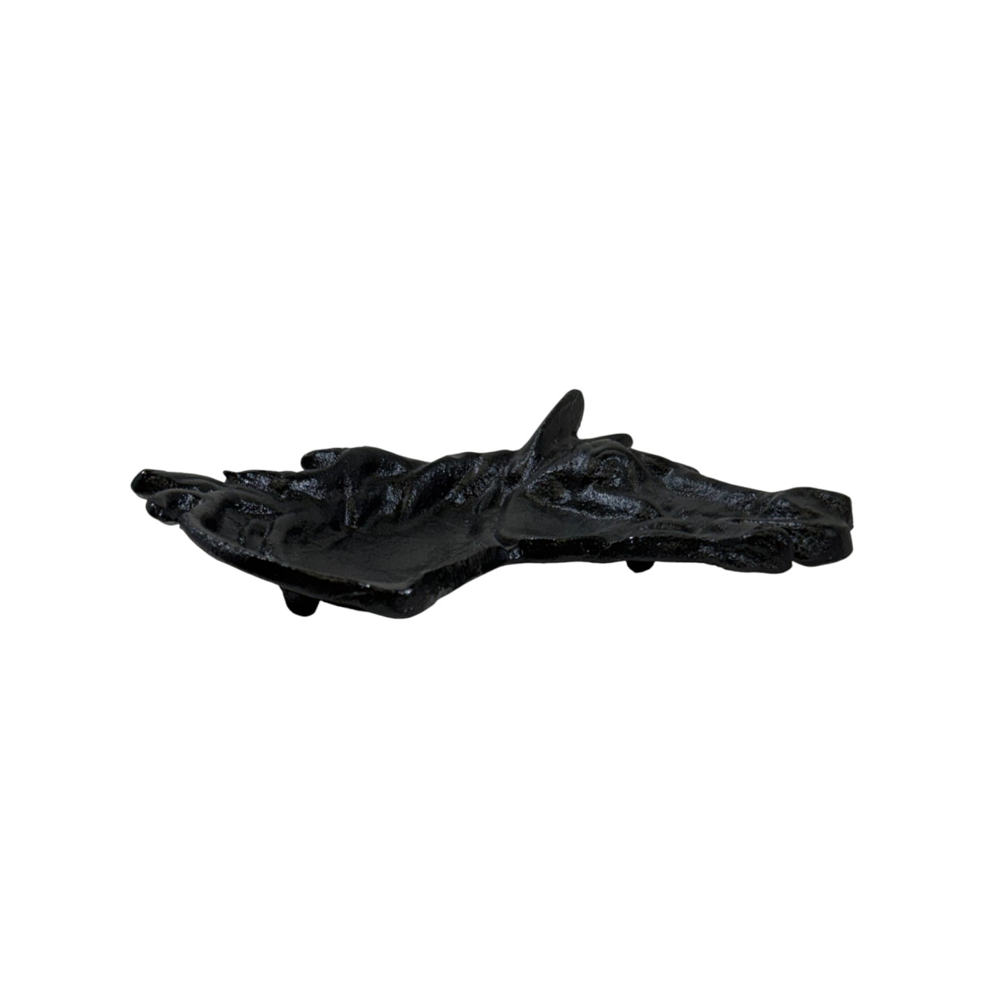 Black decorative rock on a white background