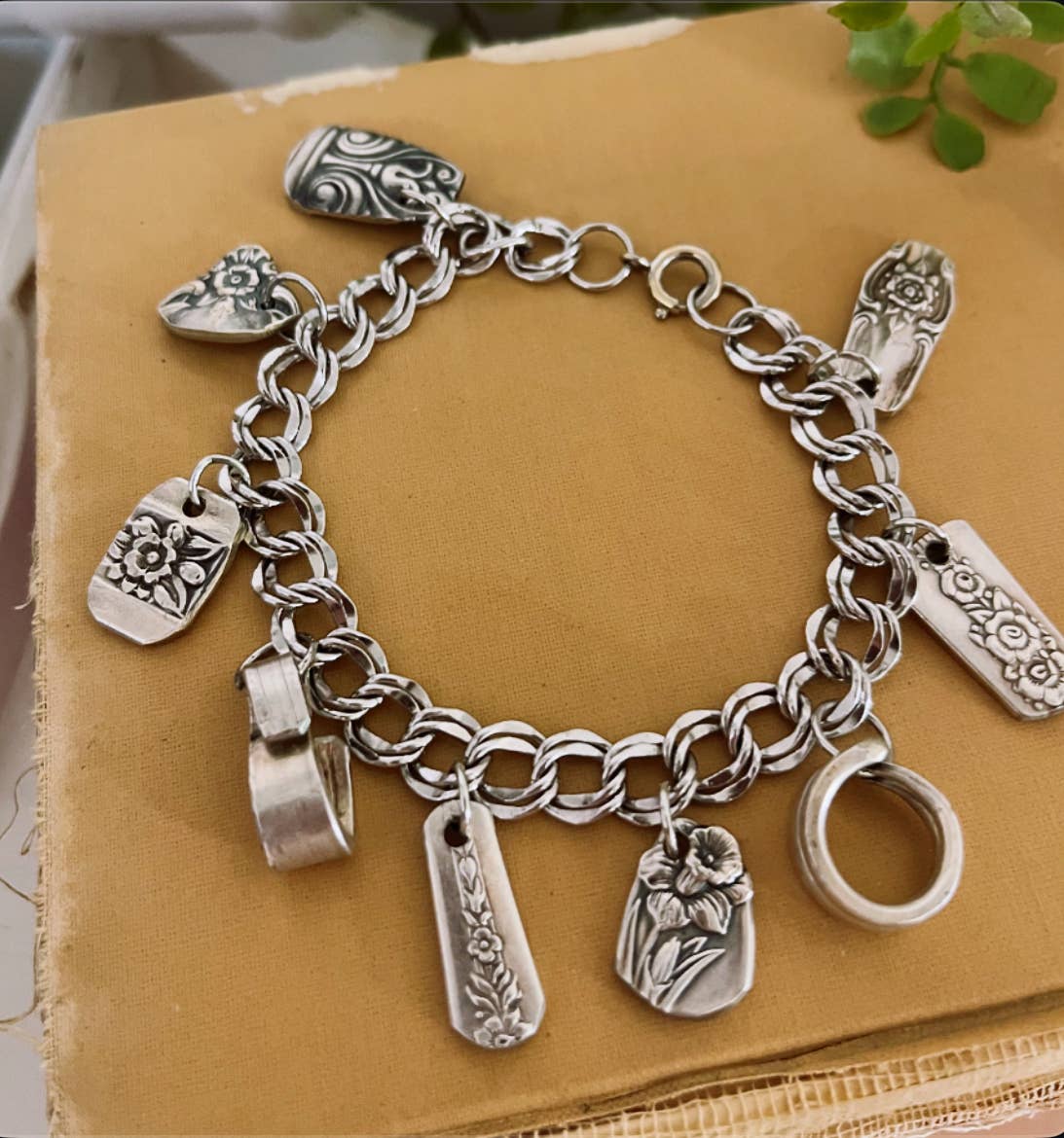 The Story Charm Bracelet – Handmade Vintage Silverware Charm - A Taste of Kentucky