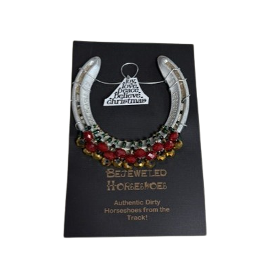 Holiday Authentic Bejeweled Horseshoe | Track-Worn Good Luck Charm