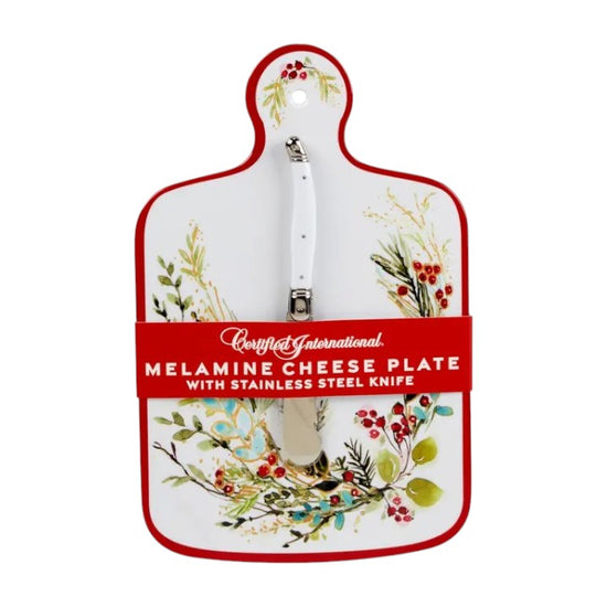Christmas Gatherings Melamine Cheese Board with Stainless Steel Knife - A Taste of Kentucky