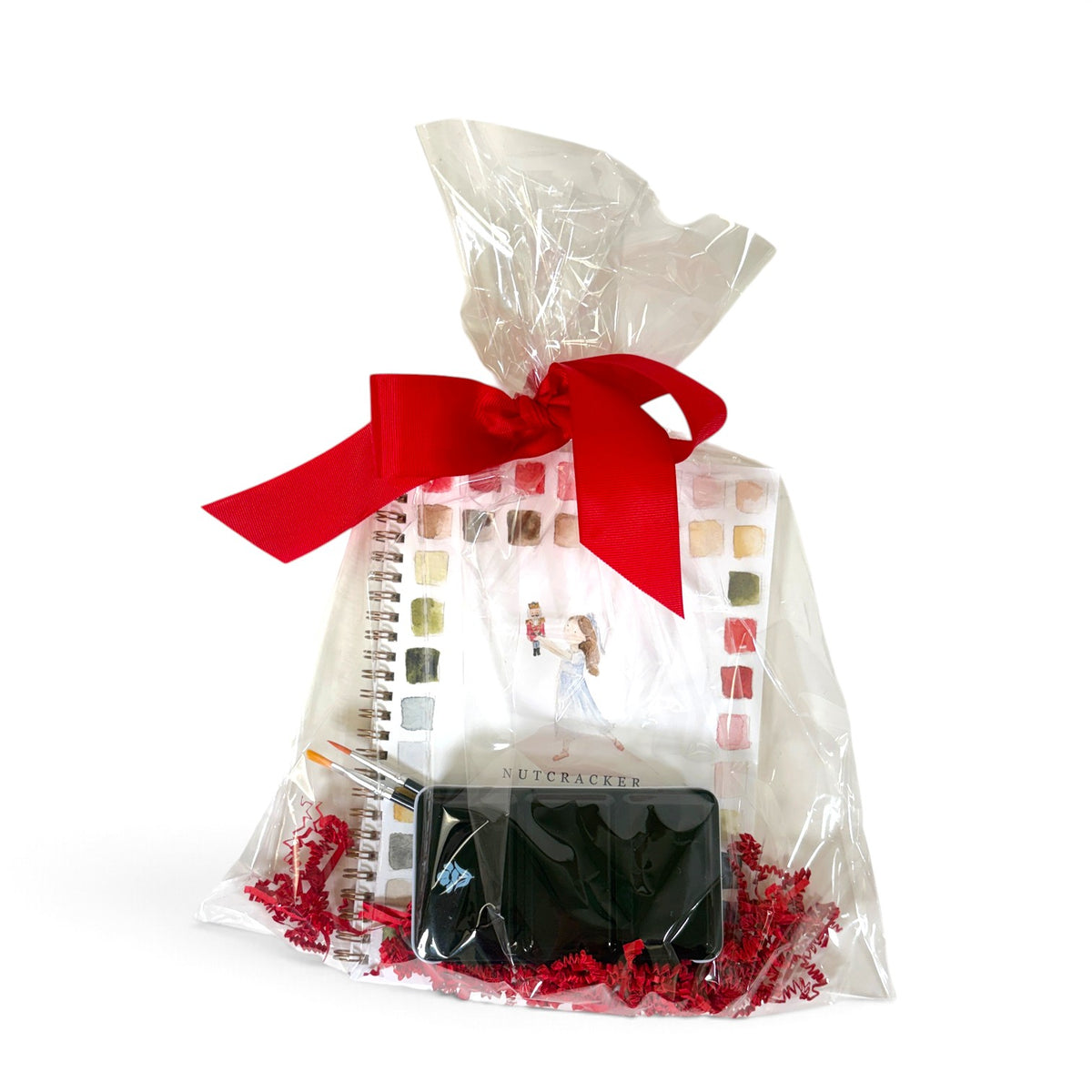 Christmas Watercolor Gift Bag | Workbook, Mini Paint Palette & Brushes