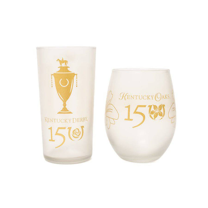 Churchill Exclusive - 150th Kentucky Derby Frosted Glass Set - A Taste of Kentucky