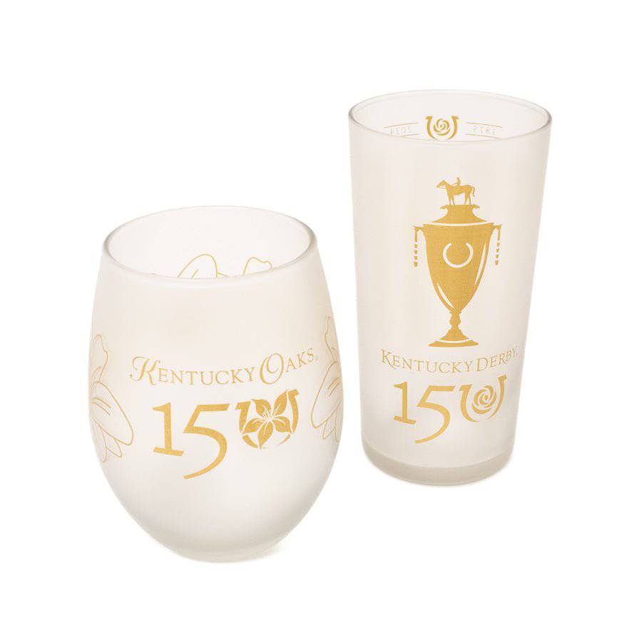 Churchill Exclusive - 150th Kentucky Derby Frosted Glass Set - A Taste of Kentucky