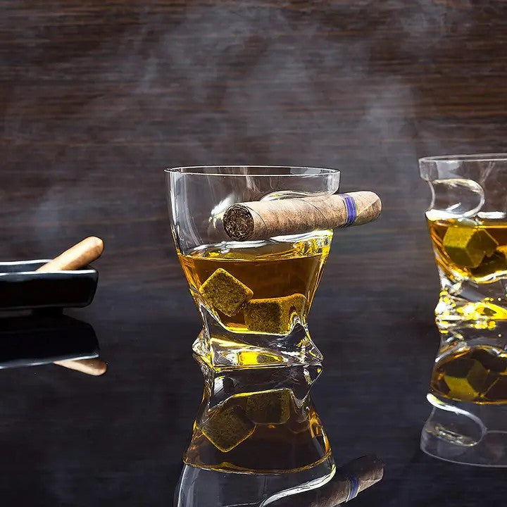 Cigar Holder Whiskey Glass – Old Fashioned Tumbler - A Taste of Kentucky