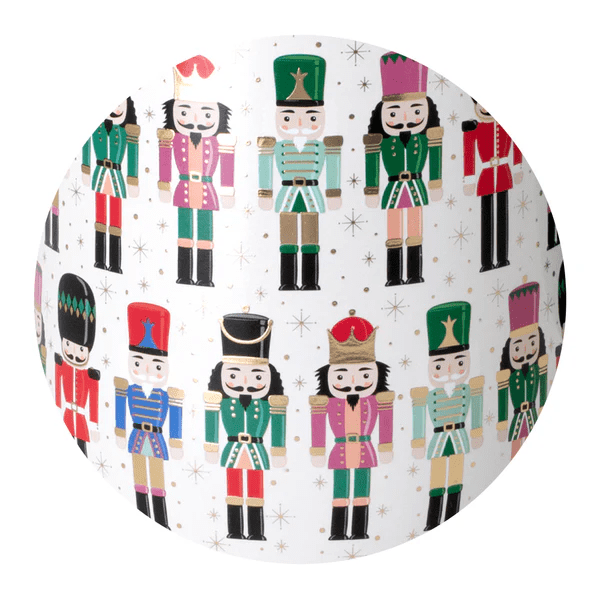 Close-up of the Classic Nutcracker pattern showing colorful soldier figures on a white background.