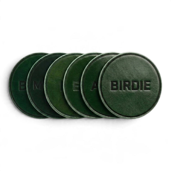 Golf Coasters | Set of 6 Hand-Stamped Leather Coasters | Made in Louisville, KY - A Taste of Kentucky