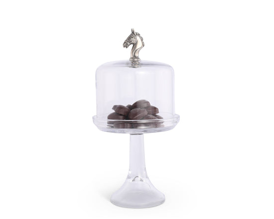 Horse Glass Covered Cake / Dessert Stand - A Taste of Kentucky