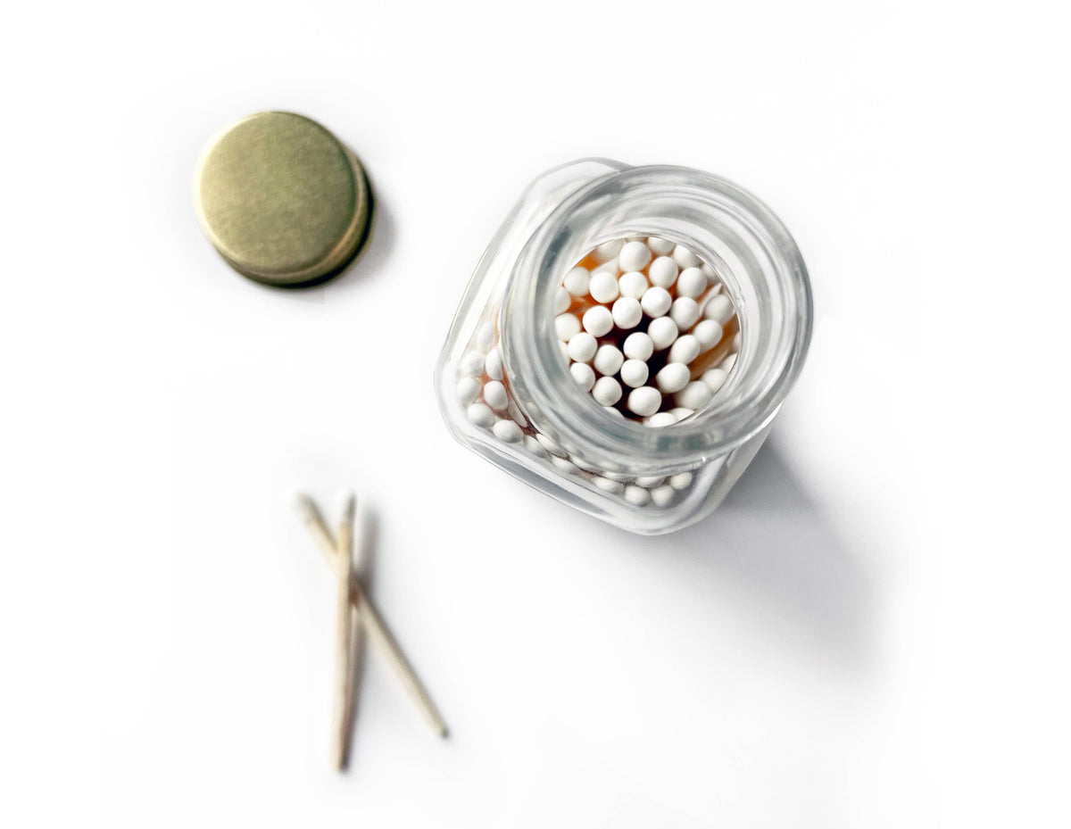 Lucky Horseshoe 2" White Match Jar | Western Match Holder - A Taste of Kentucky