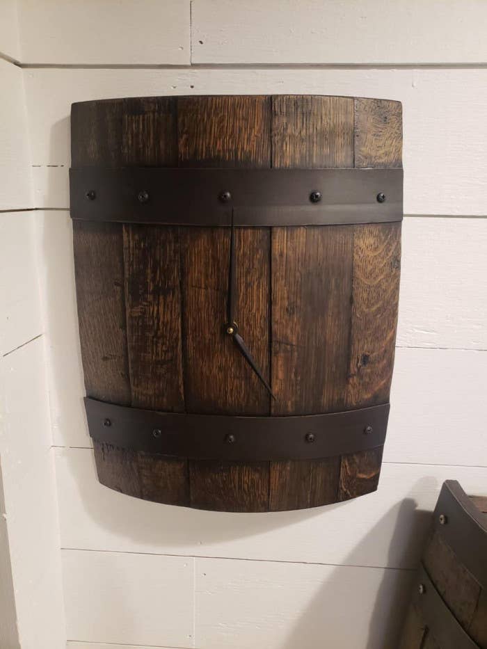 Wall Clock-Whiskey Barrel Staves-Rustic - A Taste of Kentucky