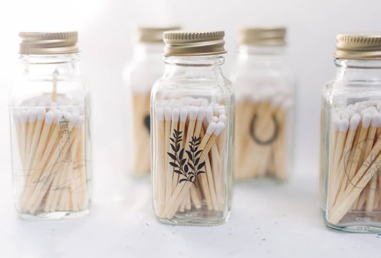 Lucky Horseshoe 2" White Match Jar | Western Match Holder - A Taste of Kentucky