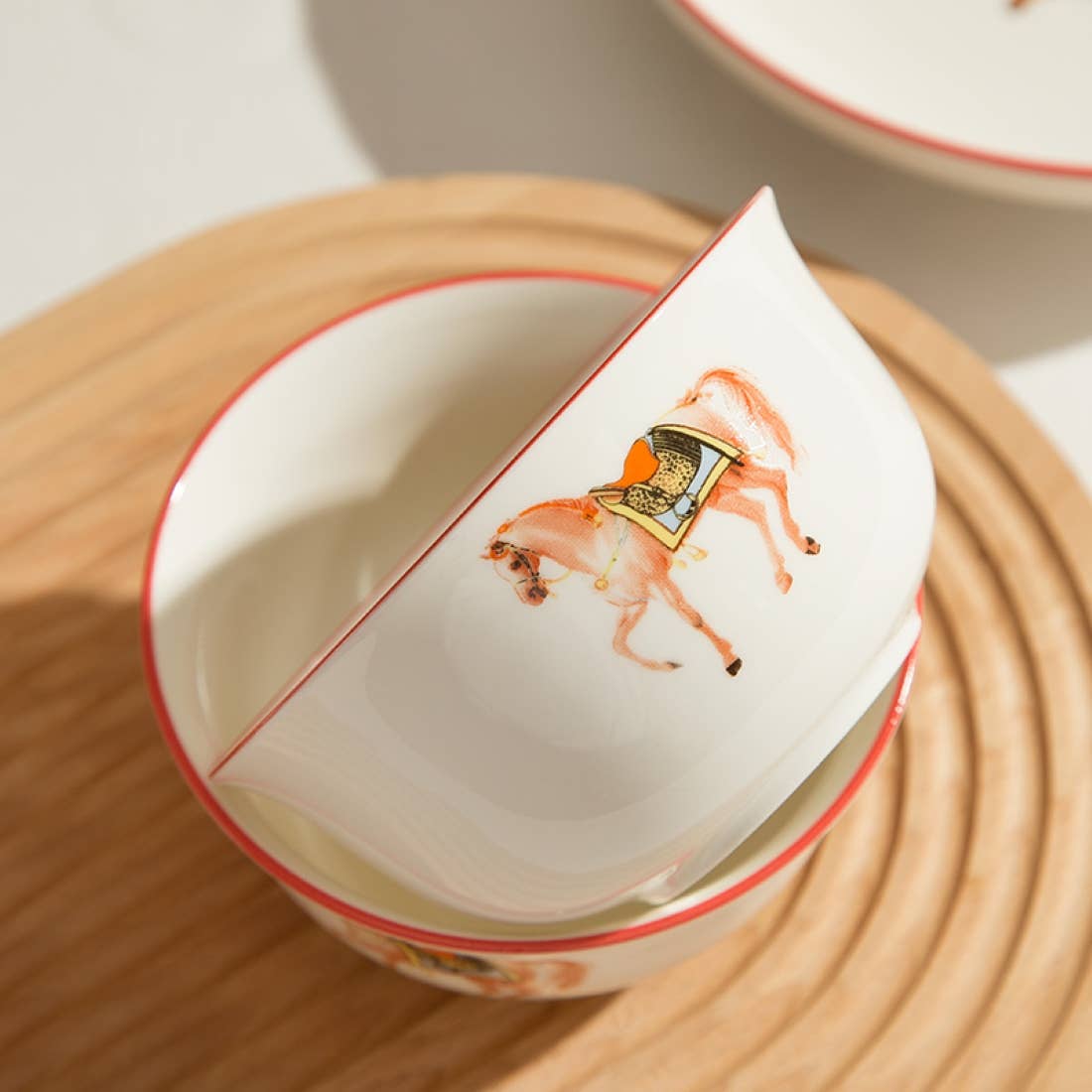 Ceramic Bowls Set w/ Horse Pattern - A Taste of Kentucky