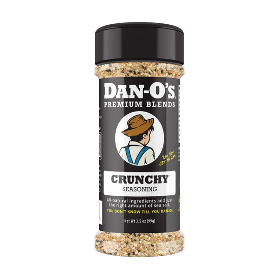 Dan-O's Crunchy seasoning container on a white background