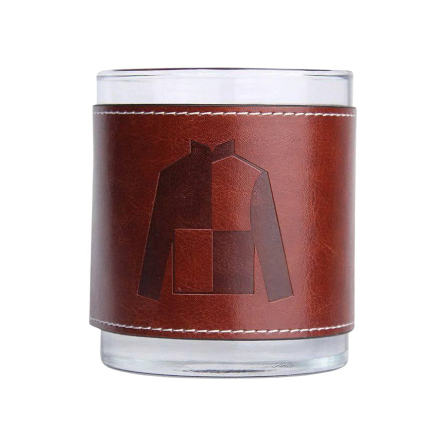 Derby-Themed Faux Leather-Wrapped Rocks Glass – Racing Designs - A Taste of Kentucky