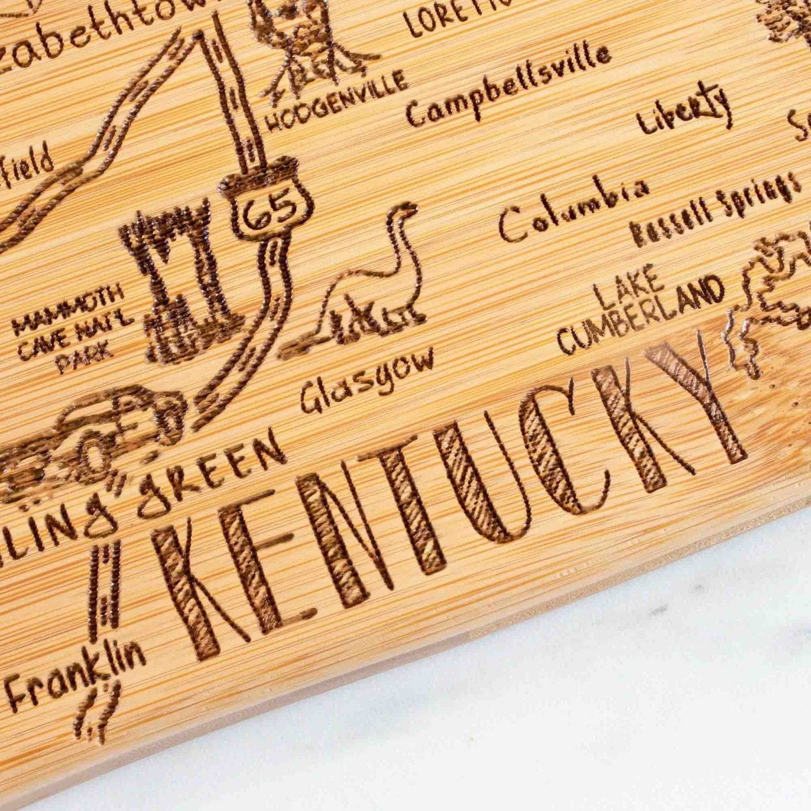 Destination Kentucky Bamboo Cutting Board - A Taste of Kentucky