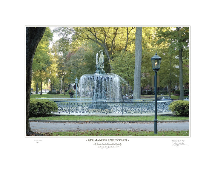 "St. James Fountain" Art Print by Doug Prather - 20" x 25" Signed