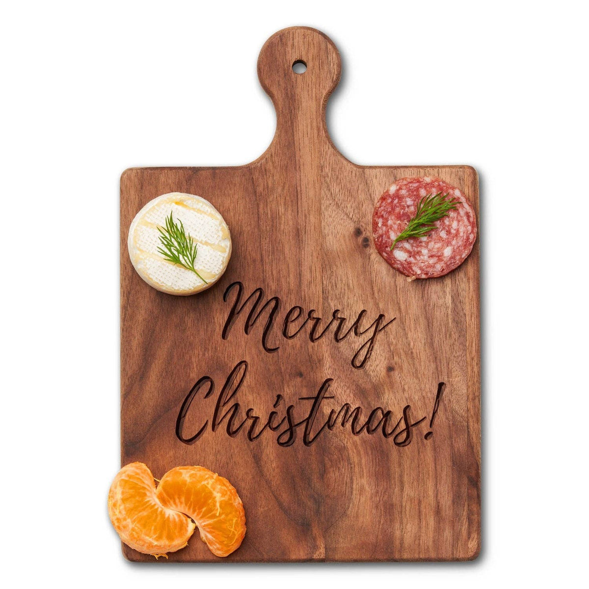 Walnut Artisan Paddle Board | Merry Christmas | 9" x 6" - A Taste of Kentucky