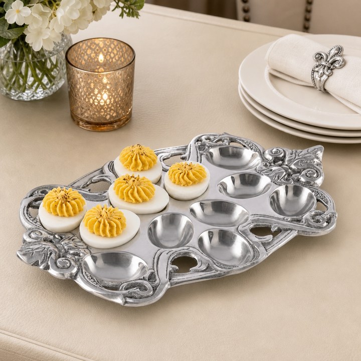 Fleur-De-Lis Deviled Egg Holder - A Taste of Kentucky