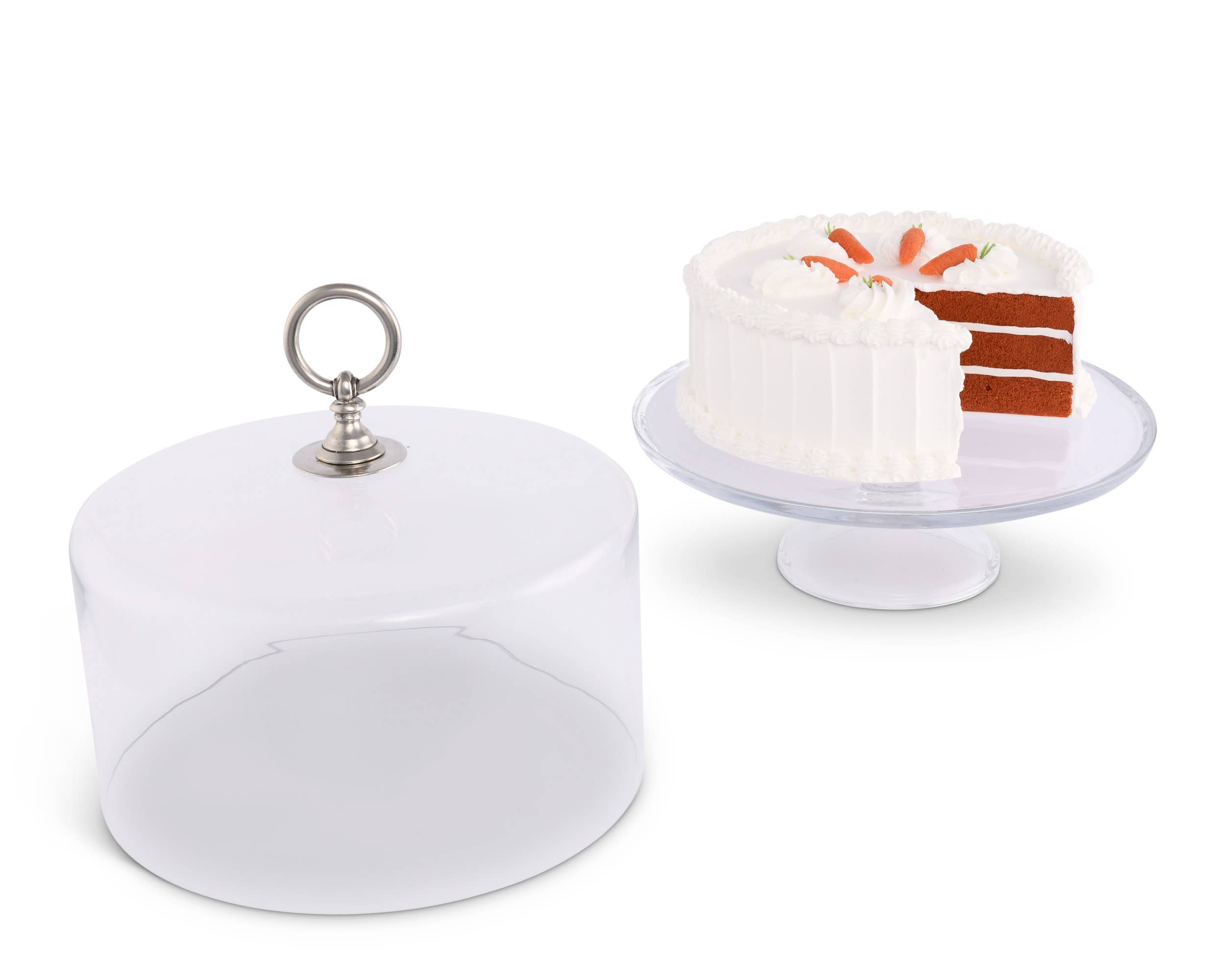 Classic Pewter Ring Glass Covered Cake / Dessert Stand - A Taste of Kentucky