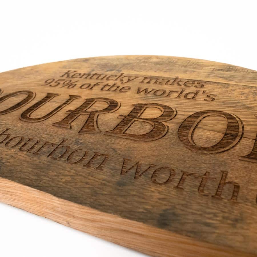 Engraved Half Bourbon Barrel Head Sign - A Taste of Kentucky