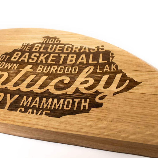 Engraved Half Bourbon Barrel Head Sign - A Taste of Kentucky