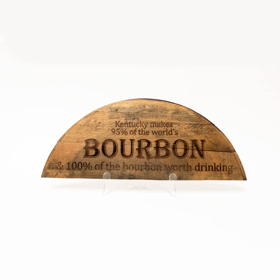 Engraved Half Bourbon Barrel Head Sign - A Taste of Kentucky