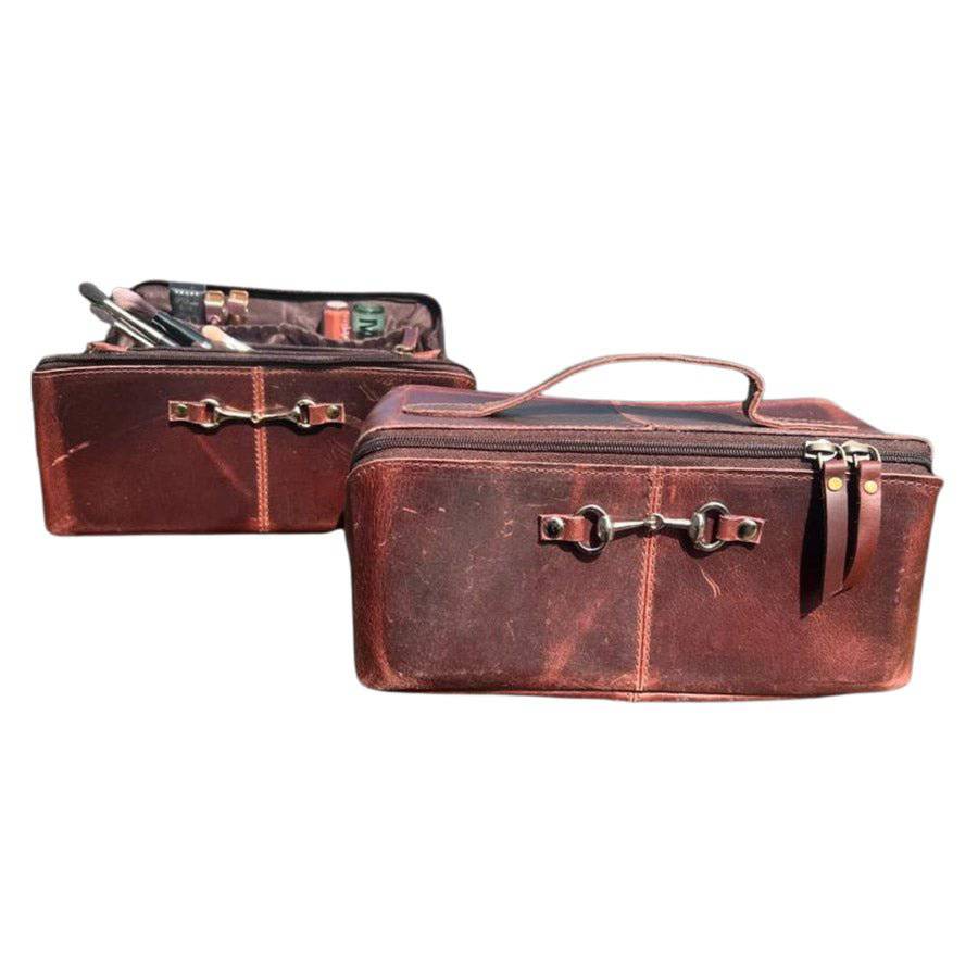 Equestrian Leather Toiletry Bag - A Taste of Kentucky