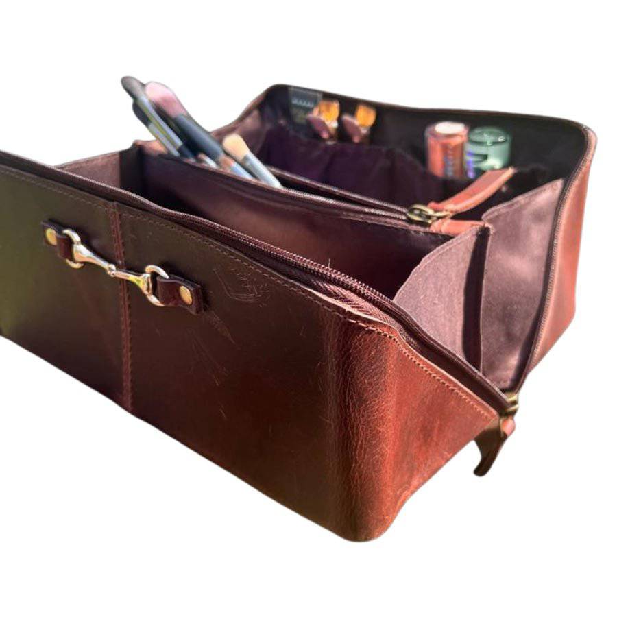 Equestrian Leather Toiletry Bag - A Taste of Kentucky