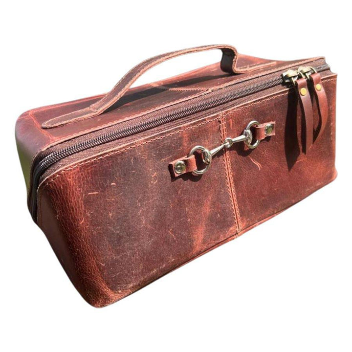 Equestrian Leather Toiletry Bag - A Taste of Kentucky