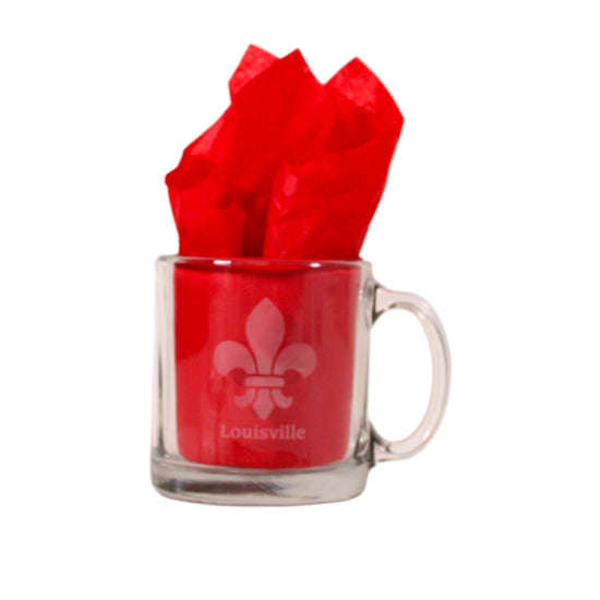 Etched Glass Mug – Kentucky, Indiana, Fleur de Lis, Thoroughbred & Jockey Designs - A Taste of Kentucky