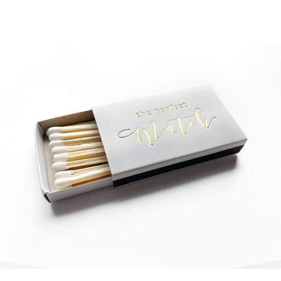 The Perfect Match Matchbox | Gold & White Wedding Matchbook - A Taste of Kentucky