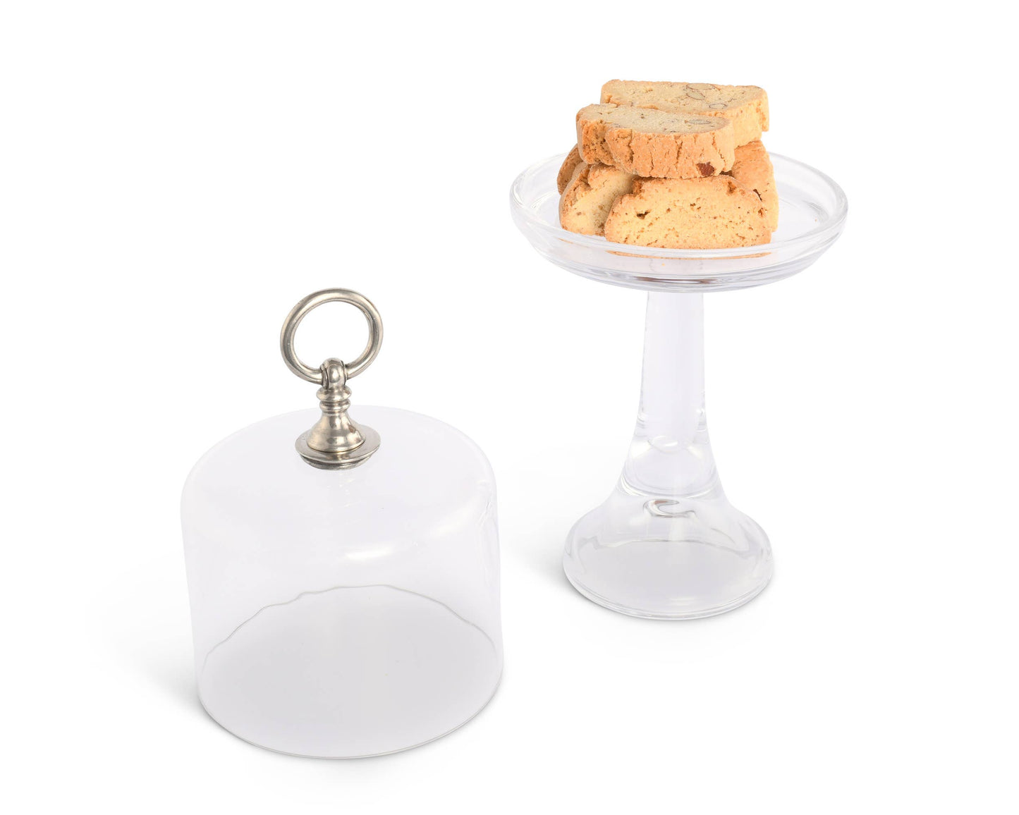 Classic Pewter Ring Glass Covered Cake / Dessert Stand - A Taste of Kentucky