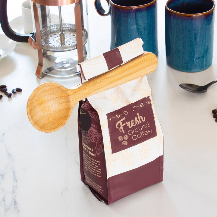 Bamboo Coffee Scoop with Built-In Bag Clip - A Taste of Kentucky