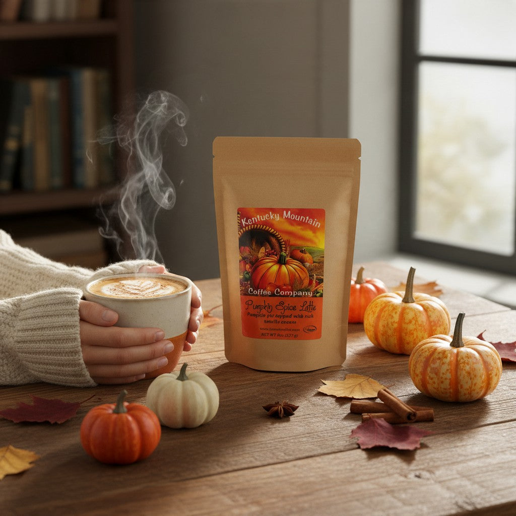 Kentucky Mountain Coffee Fall Seasonal Coffee Collection | Flavored Ground Coffee (8 oz Bag) – Witches Brew, Wake the Dead, Pumpkin Spice Latte & Fall Harvest Blend - A Taste of Kentucky