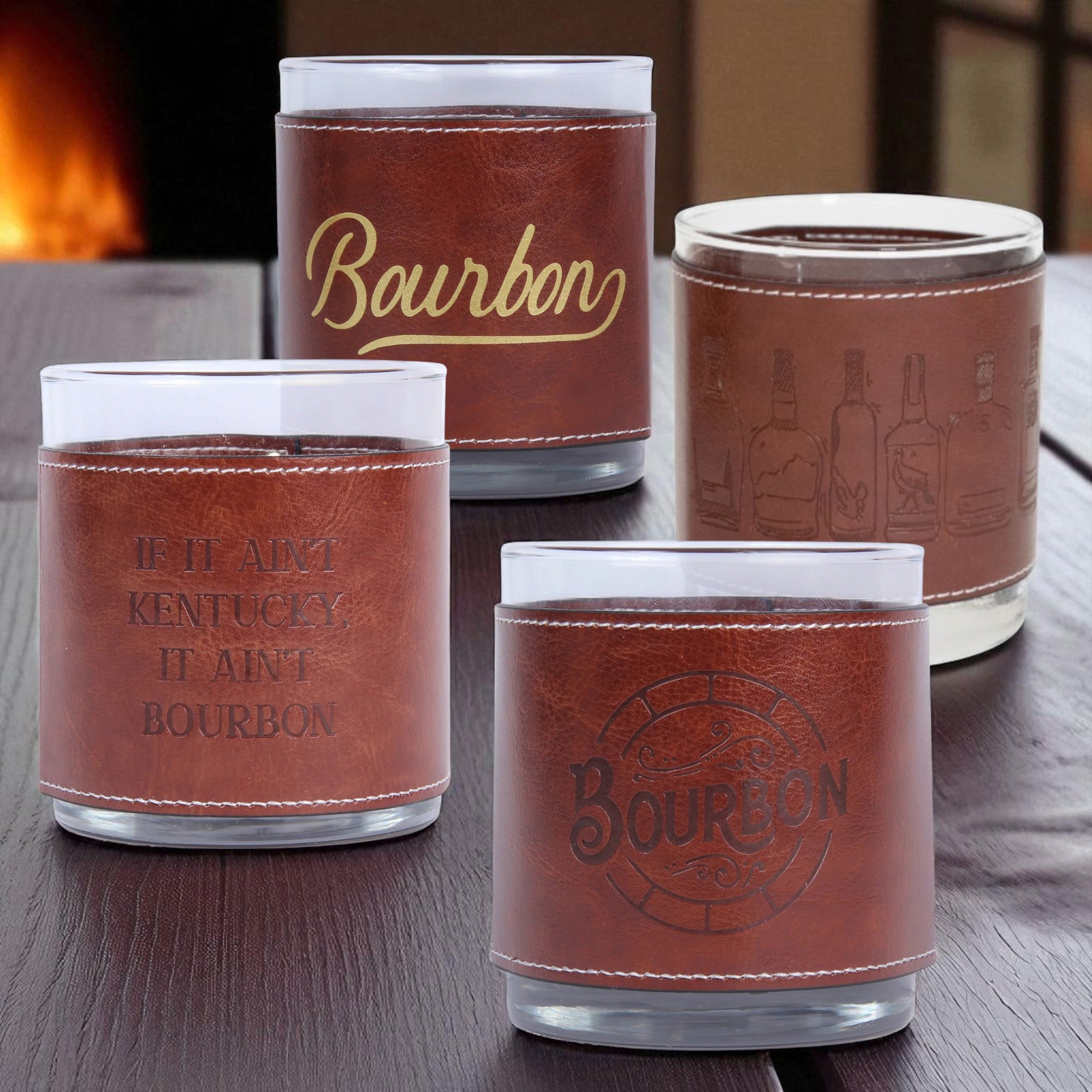 Faux Leather-Wrapped Rocks Glass – Classic Kentucky Designs - A Taste of Kentucky