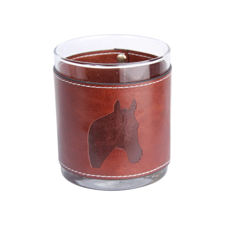 Derby-Themed Faux Leather-Wrapped Rocks Glass – Racing Designs - A Taste of Kentucky