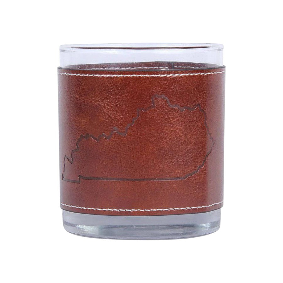 Derby-Themed Faux Leather-Wrapped Rocks Glass – Racing Designs - A Taste of Kentucky