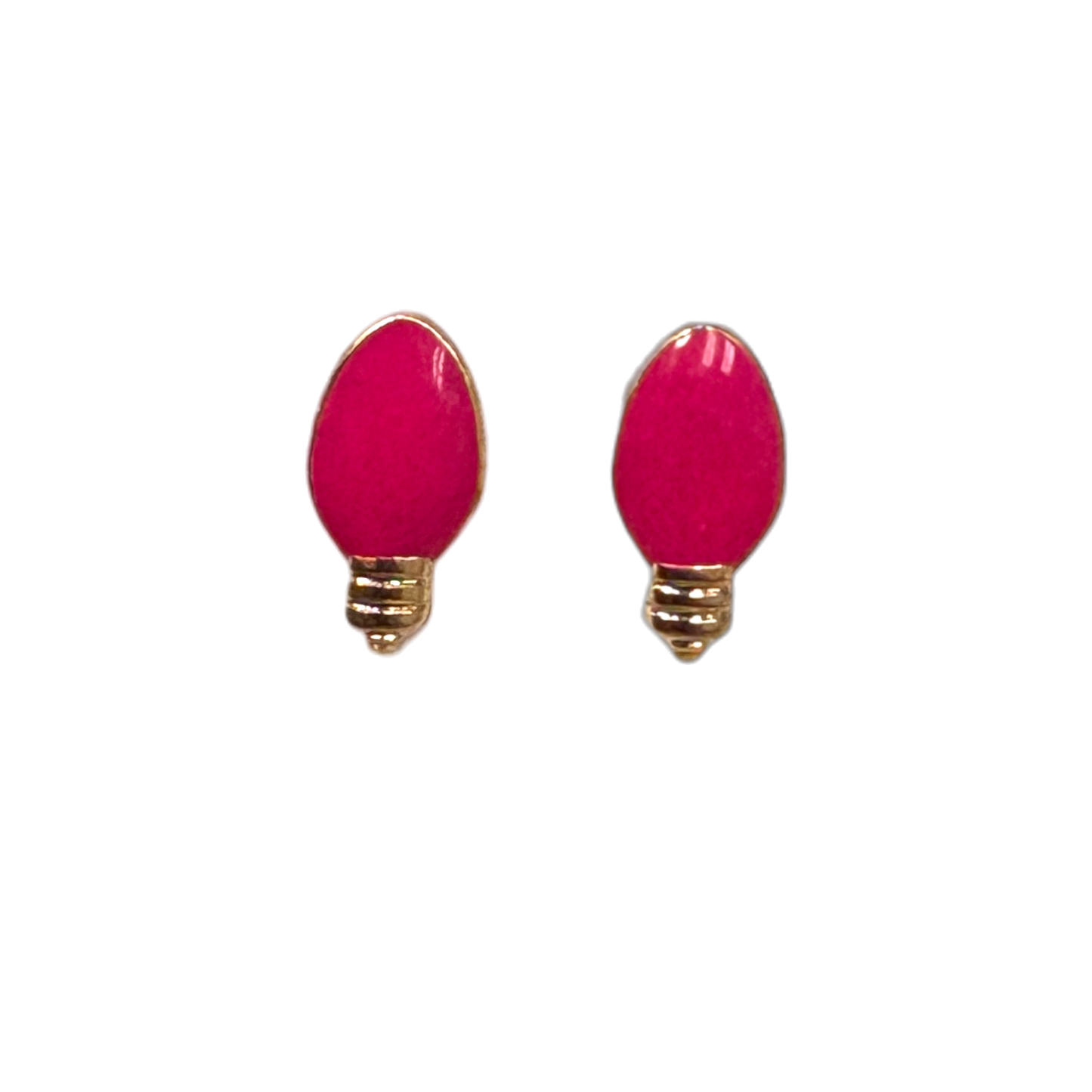 A pair of playful and colorful Christmas light bulb stud earrings.
