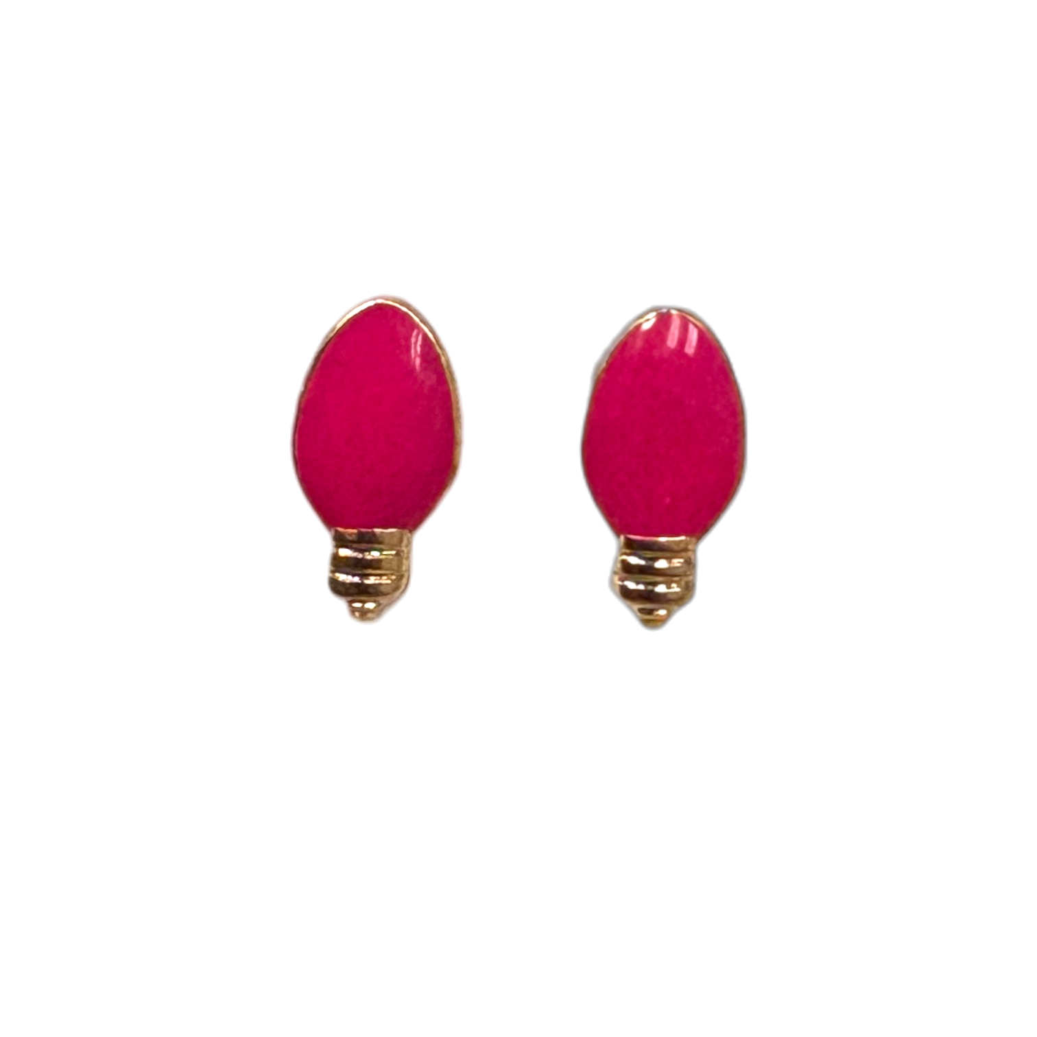 A pair of playful and colorful Christmas light bulb stud earrings.