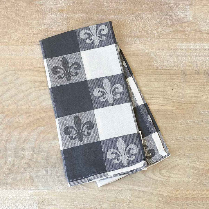 Fleur de Lis Buffalo Check Hand Towel - A Taste of Kentucky