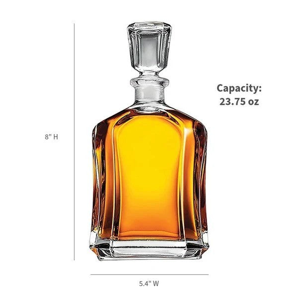 Fleur de Lis Capitol Decanter | 24 oz Glass Bourbon Decanter with Pewter Fleur de Lis