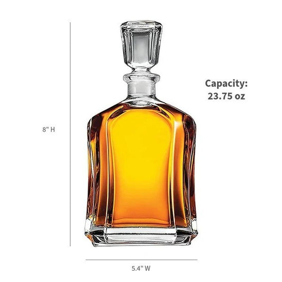 Fleur de Lis Capitol Decanter | 24 oz Glass Bourbon Decanter with Pewter Fleur de Lis