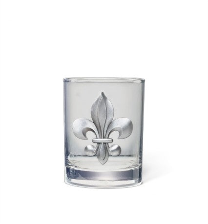 Fleur de Lis Drinkware | Fine Pewter Double Old Fashioned, Pint, or Square Shot Glass - A Taste of Kentucky