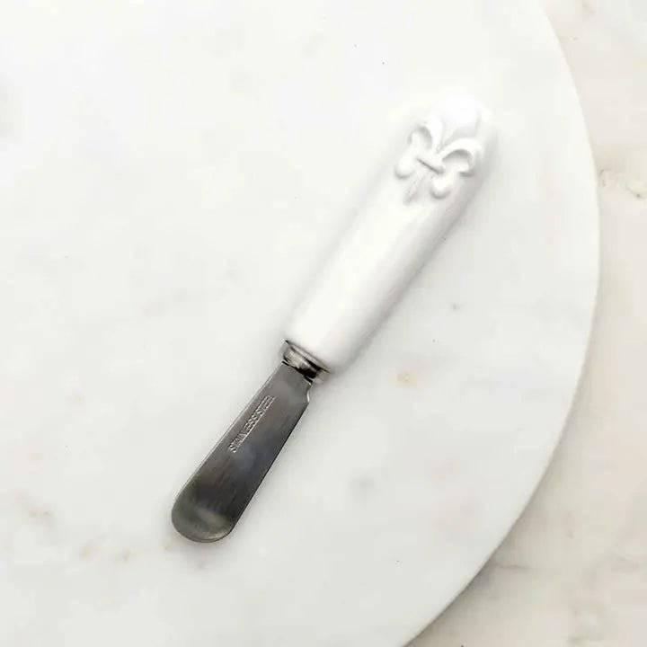 Fleur de Lis Embossed Cheese Spreader - A Taste of Kentucky
