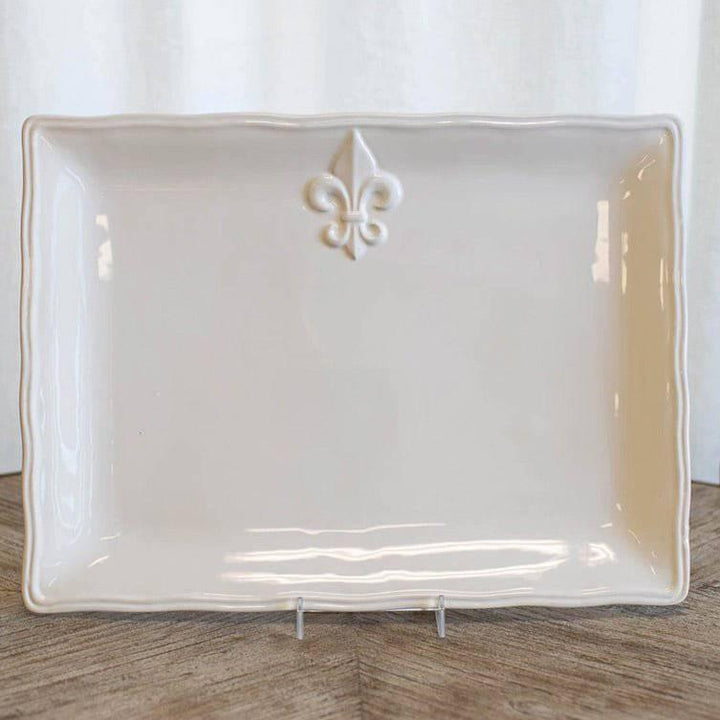 Fleur de Lis Embossed Rectangle Platter - A Taste of Kentucky