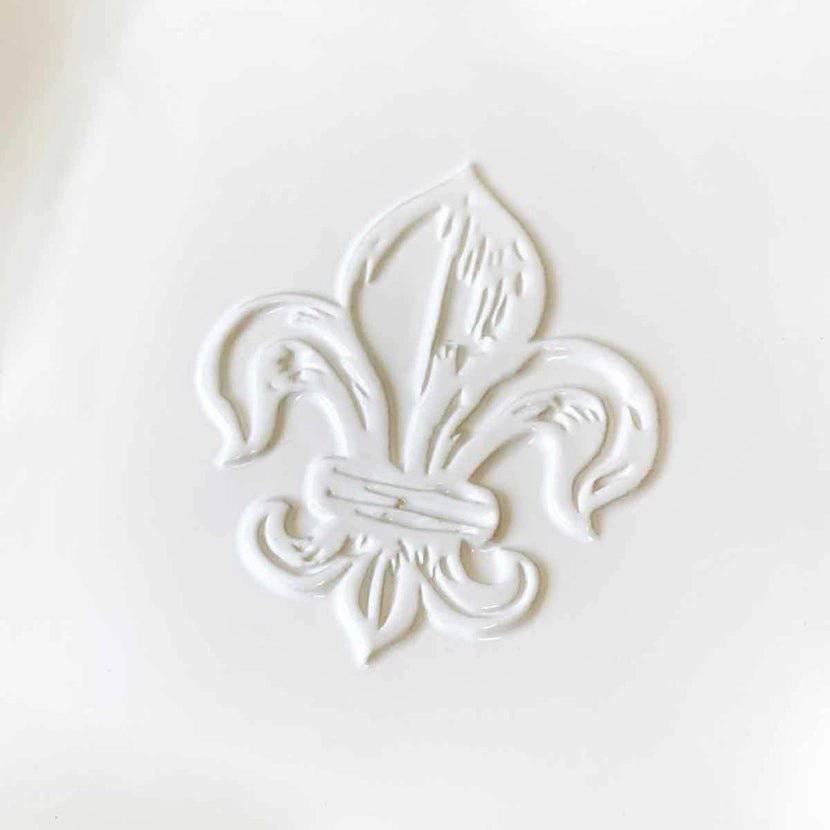 Fleur de Lis Embossed Square Plate - A Taste of Kentucky