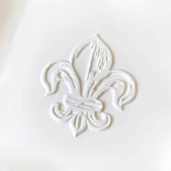 Fleur de Lis Embossed Square Plate - A Taste of Kentucky