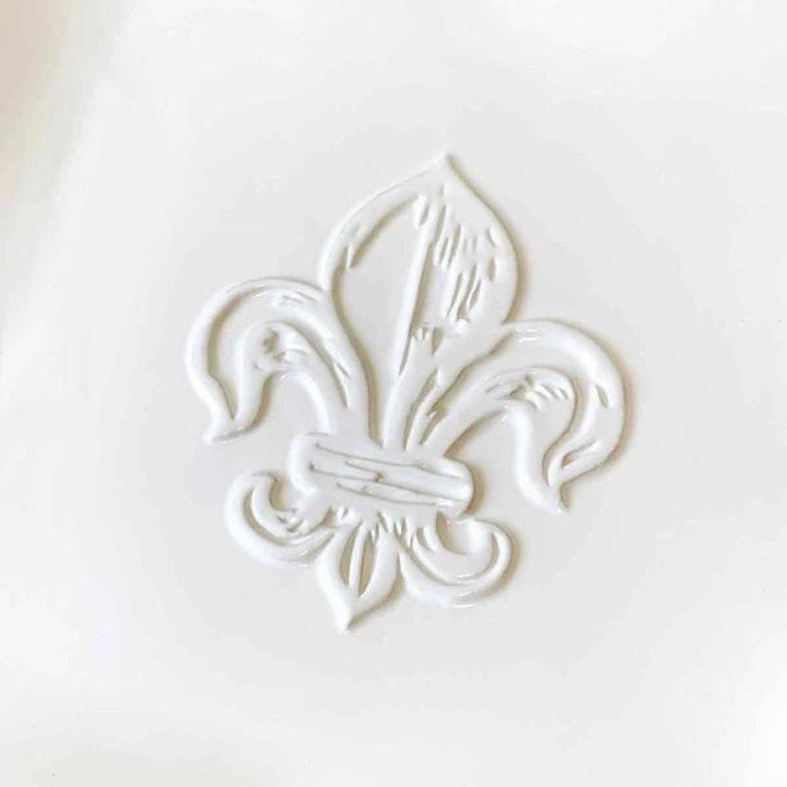 Fleur de Lis Embossed Square Plate - A Taste of Kentucky